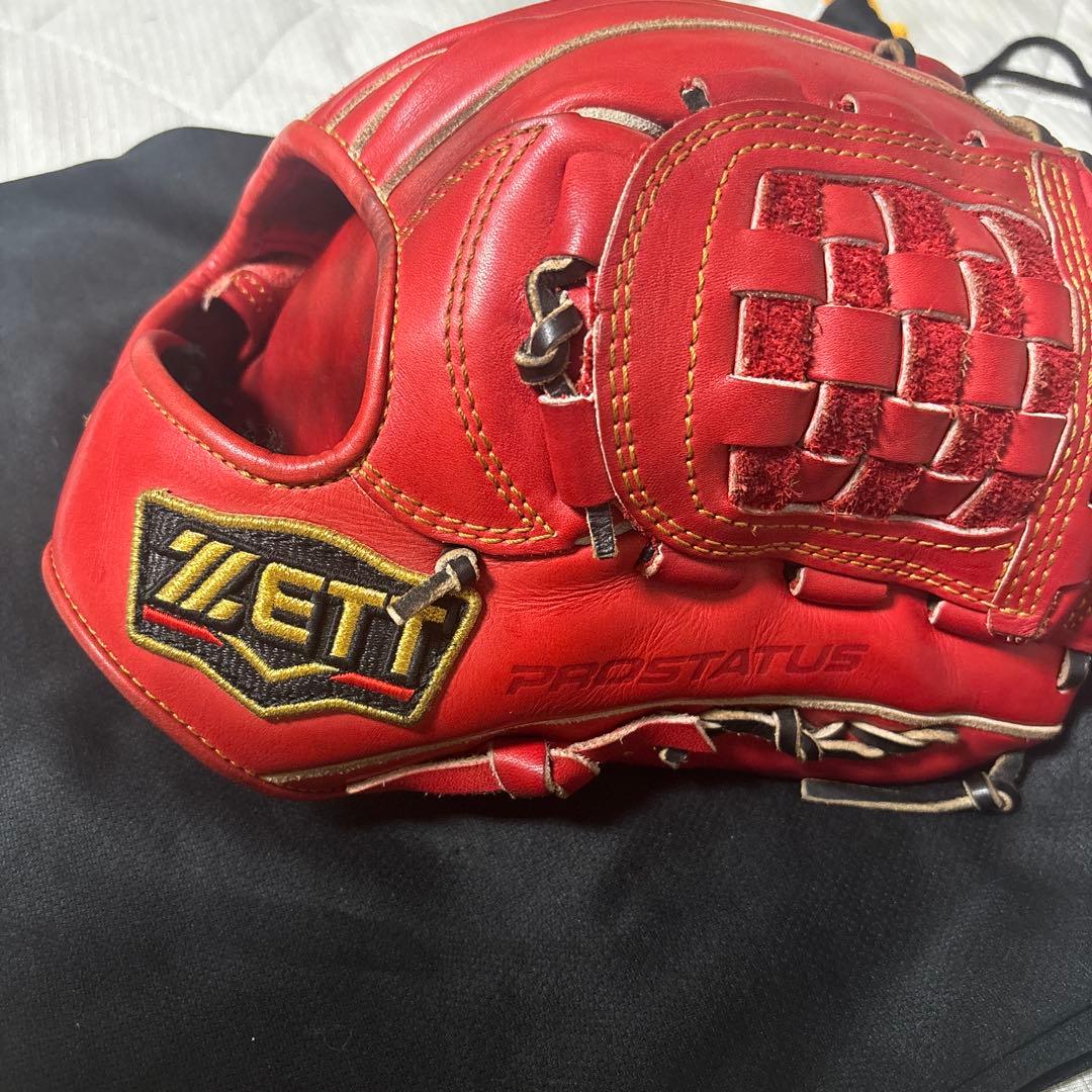 ZETT PROSTATUS 赤　源田モデル硬式グローブ