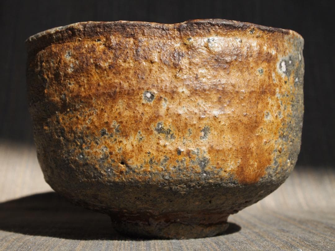 新作★高島聡平【師：伊勢崎淳】★備前山土茶碗★共箱・布