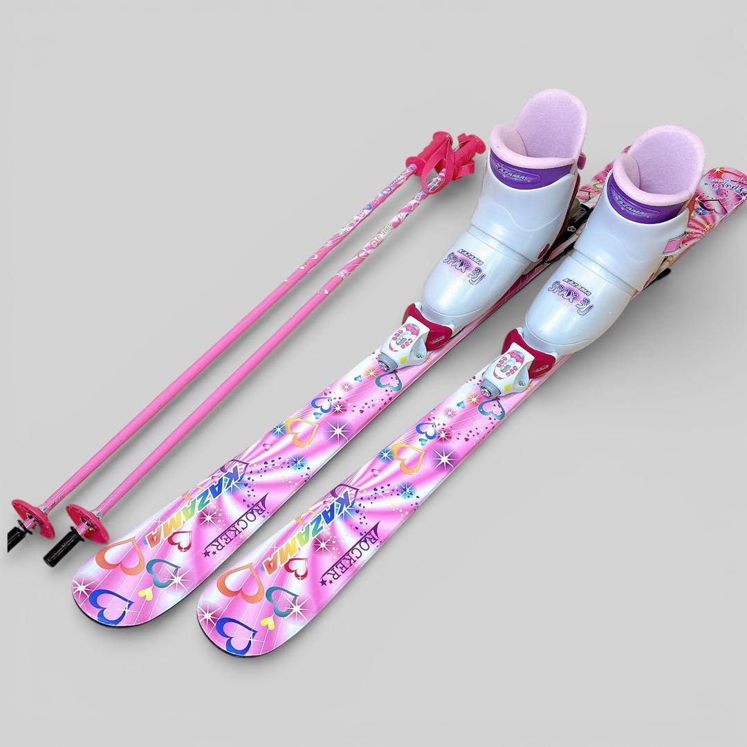 【美品】 KAZAMA カザマ スキー キッズ 4点セット