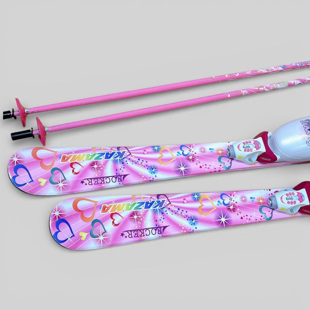 【美品】 KAZAMA カザマ スキー キッズ 4点セット