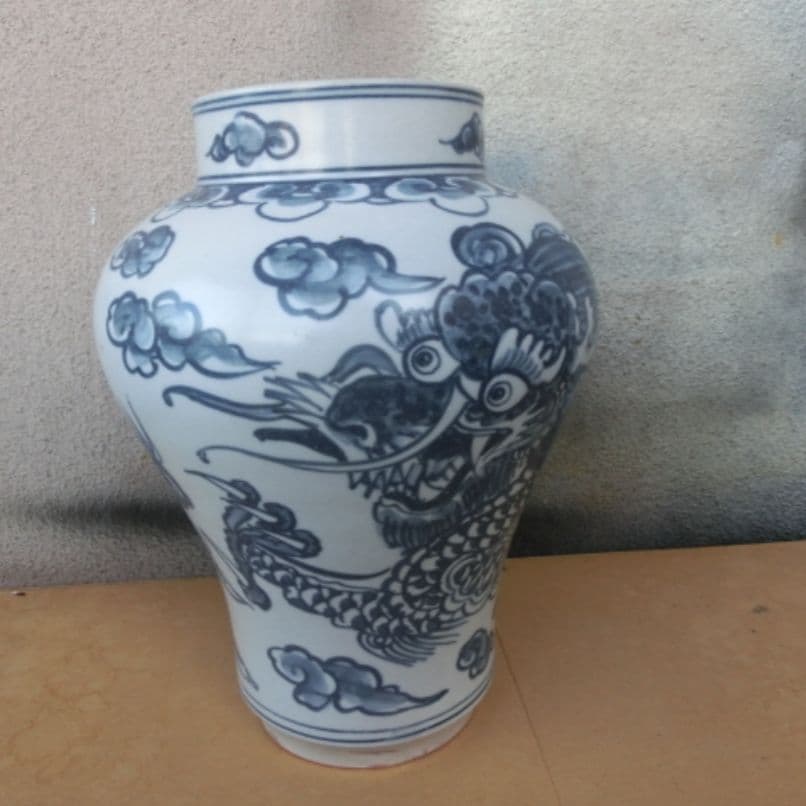 李朝 白磁 龍壺