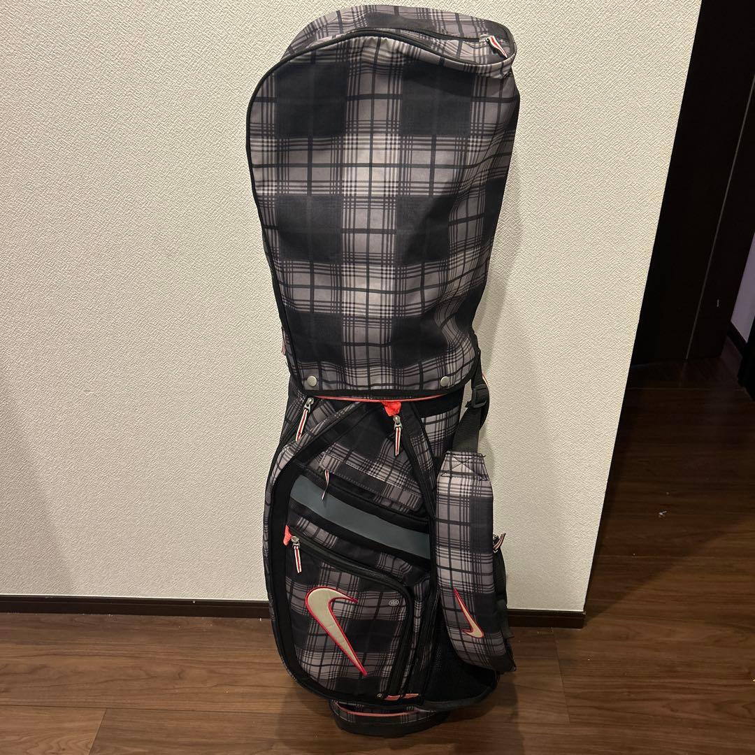 【美品】NIKE ナイキ キャディバッグ チェック柄　14分割