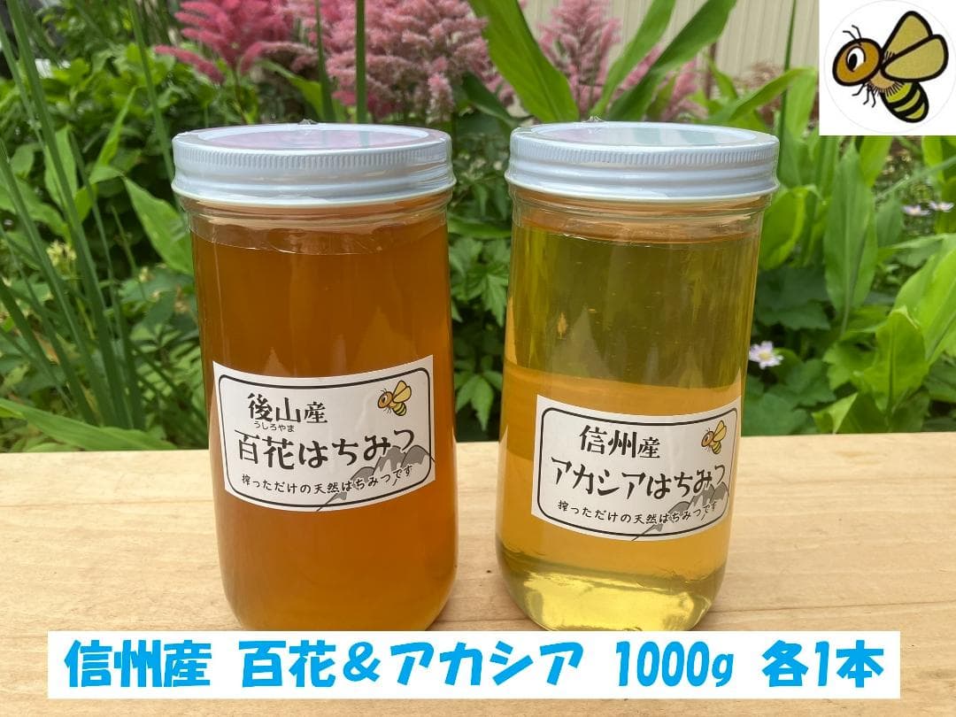 【再出】百花 アカシア 1000g 各１本 長野県産 国産蜂蜜 生蜂蜜 西洋蜜蜂