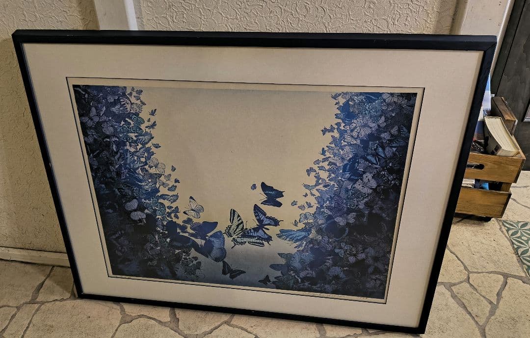 貴重！吉田千鶴子 大きい 版画 谷間の蝶