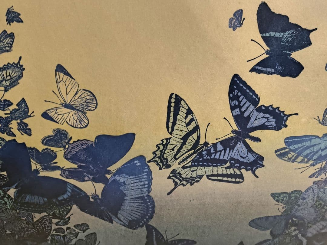 貴重！吉田千鶴子 大きい 版画 谷間の蝶