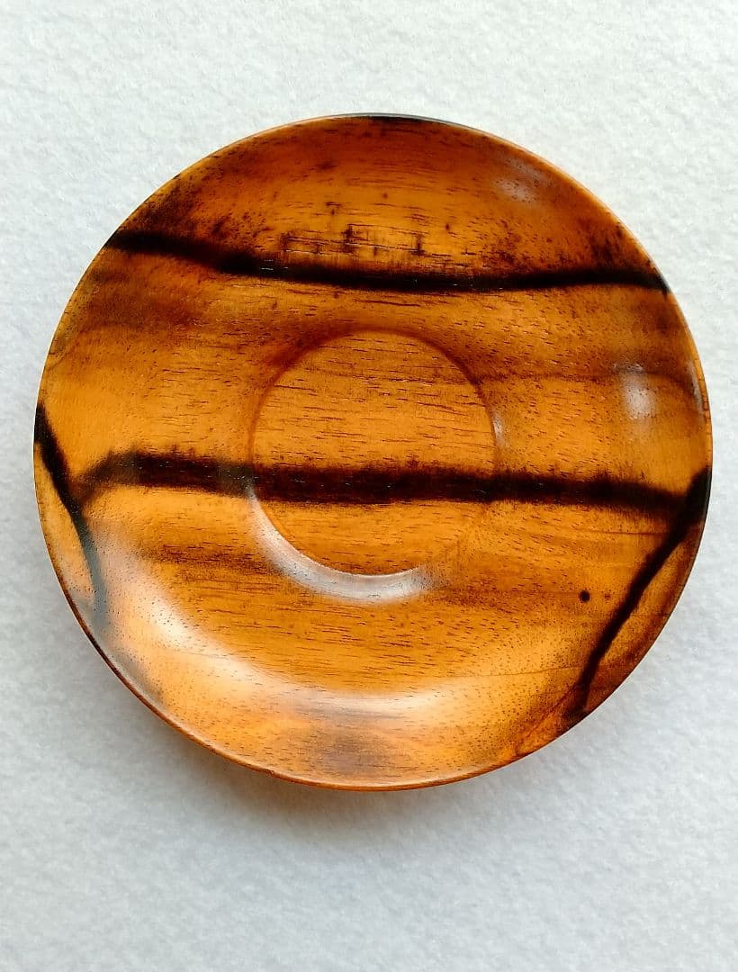 ◆希少◆ 黒柿の 茶托 5客と岳樺瘤茶托1客