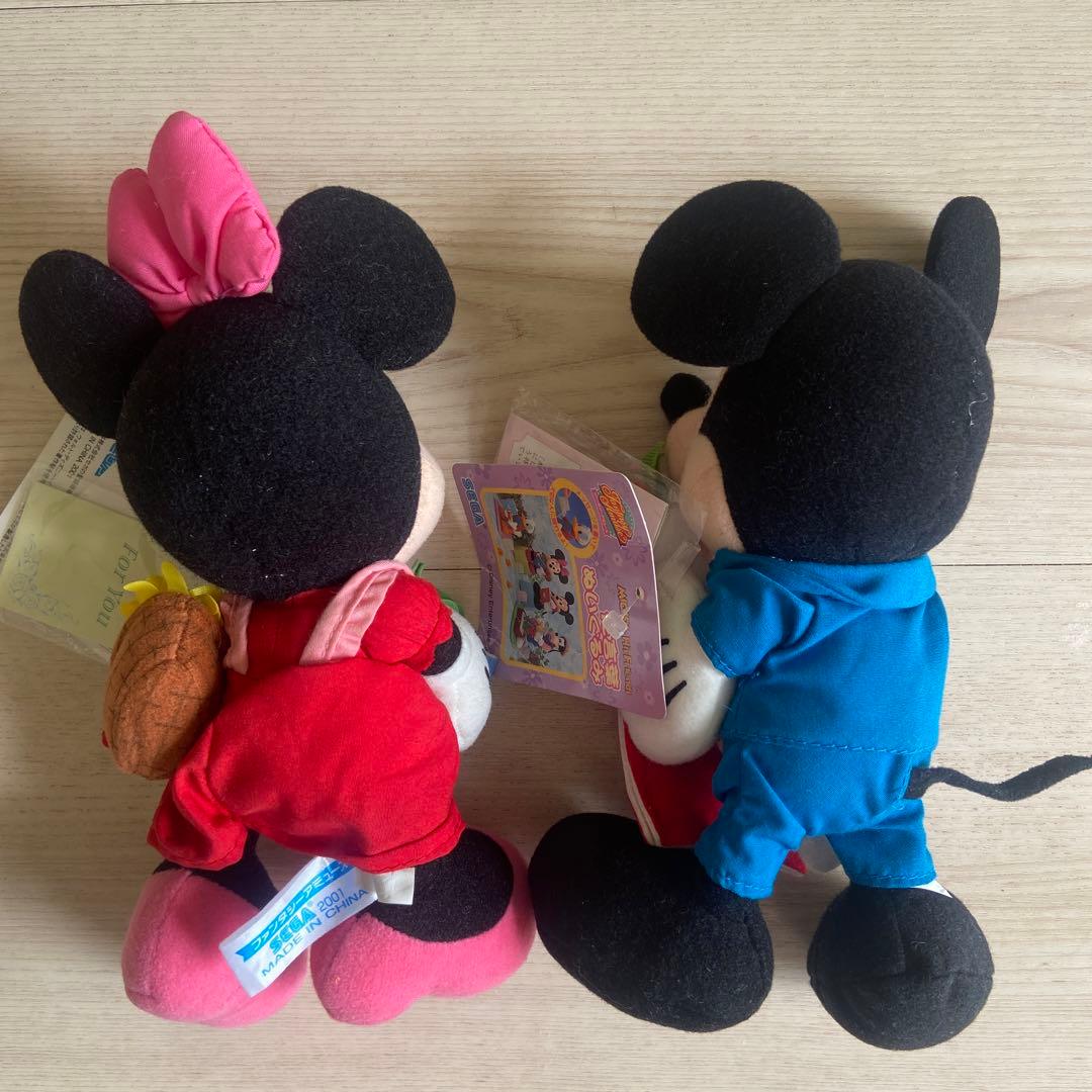 ディズニー　SEGA ミッキー ミニー　ぬいぐるみ　非売品　当時物　花言葉希少
