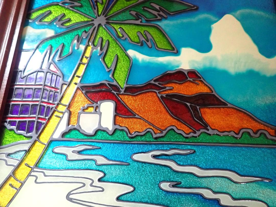 Vintage Hawaiian diamondhead ステンドグラスアート
