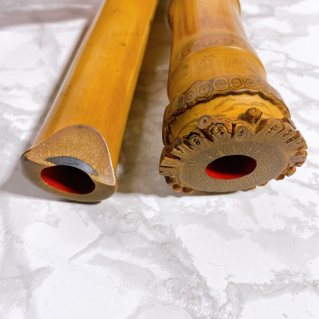 尺八　一尺八寸　在銘　富山　5孔・2分割　和楽器　木管楽器　縦笛　雅楽器