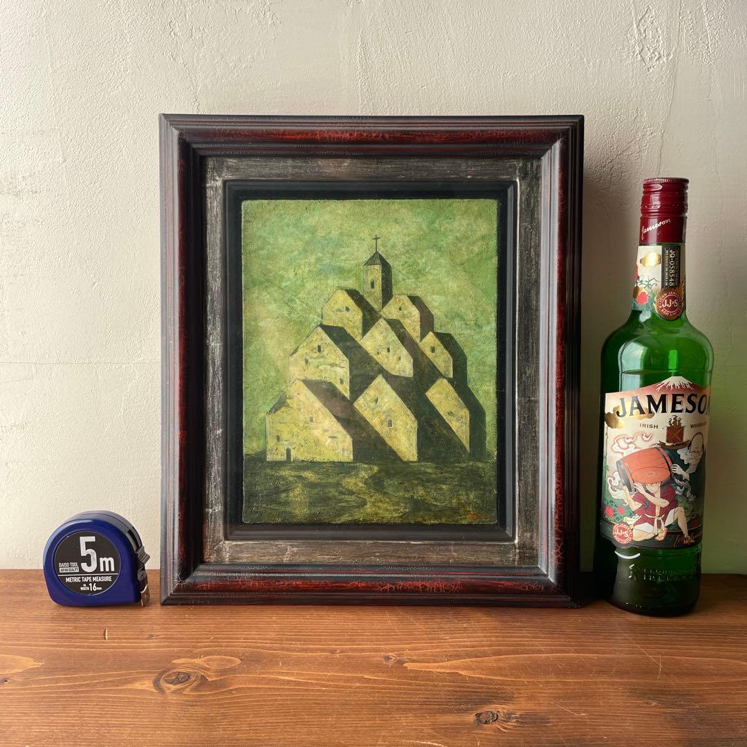 油彩画　教会　抽象画　風景画　井上秀樹　油絵　画家　キャンバス　額装済み