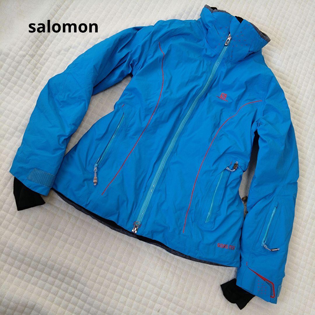SALOMON GORE-TEX 青 スキーウェア レディースМサイズ