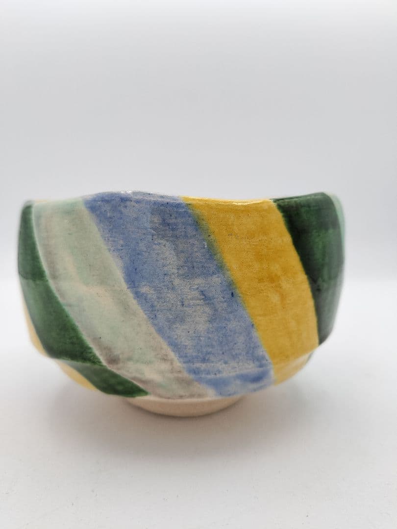 b560 茶碗 五彩 内銀 吉向焼 吉向松月 木箱 茶道具