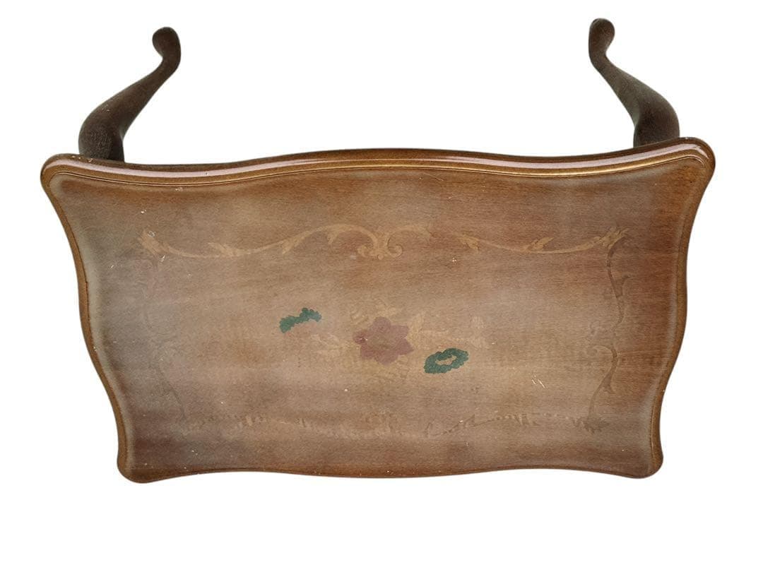 アンティーク北欧 木 木製 象嵌 猫脚 完成品 イタリア製 イタリア家具