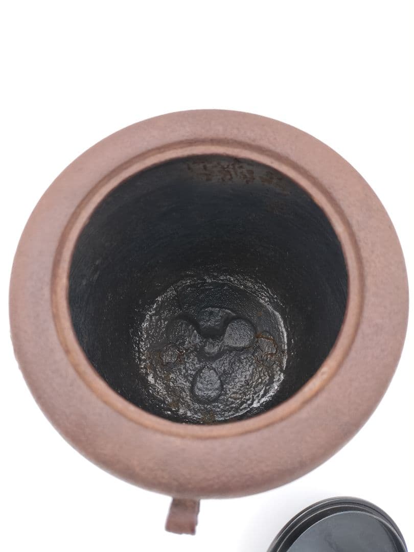 b577 風炉釜 姥口　筒　山水紋 横倉嘉山 木箱 茶道具 古物