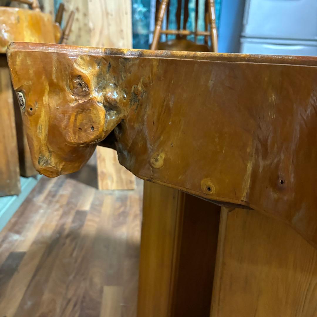 ①送料設置込み　丸太　切り株　ダイニングテーブル　　おそらく欅