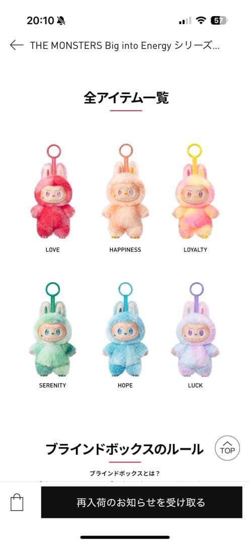 【正規品・未開封】Labubu Big into Energy 6個セット