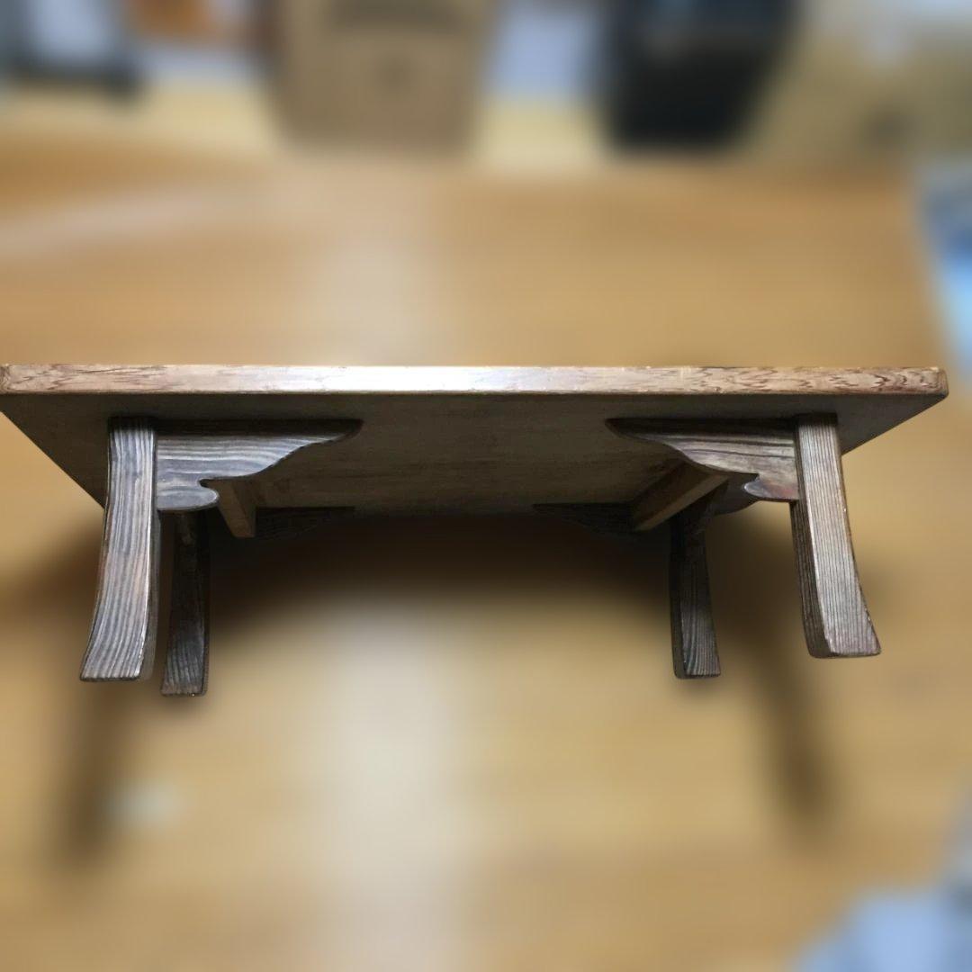 アンティーク木製座卓テーブル 約106×72.5×32 厚み3.3　引取値引可