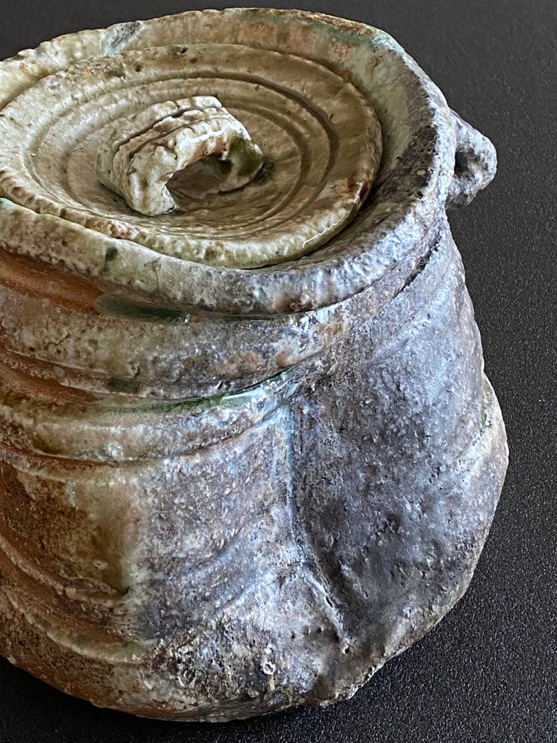 信楽焼　耳付水指　井村侊生　　#3302