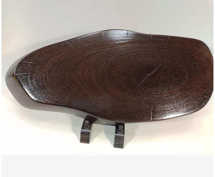 [未使用 美品]　本紫檀　平花台　唐木　無垢材　希少　紫檀　花台　平台　日本製