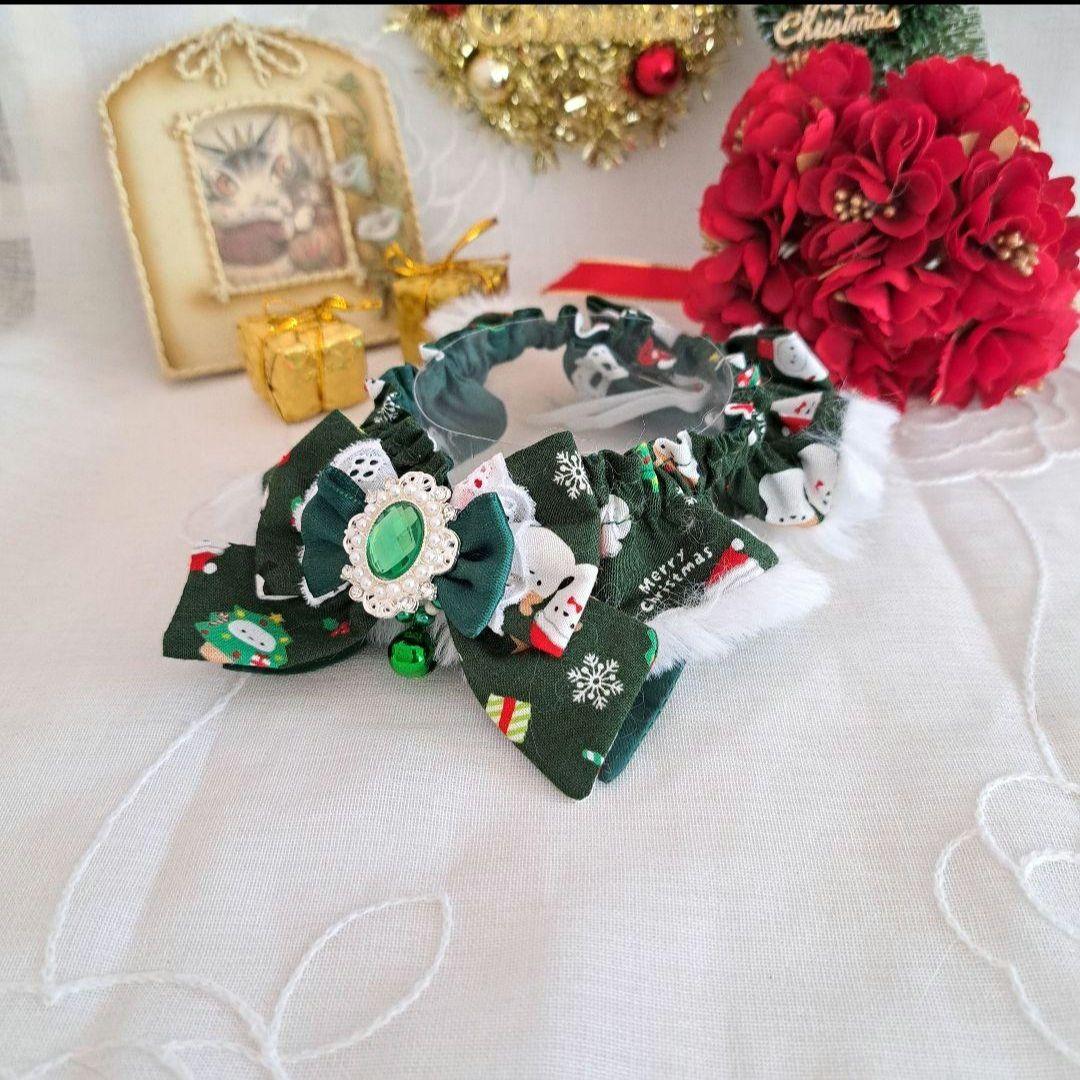 よーみ、クリスマス短毛ファーシュシュ(ゴールド×白)わんちゃん猫ちゃん用