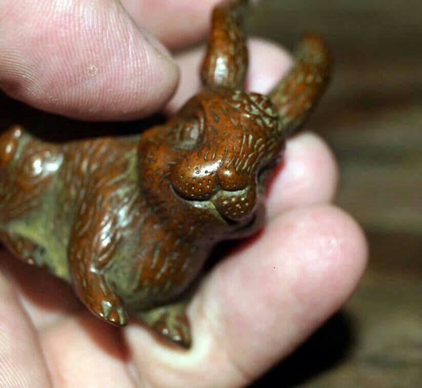 手作りする  純銅  中実  うさぎ  工芸品  置物96