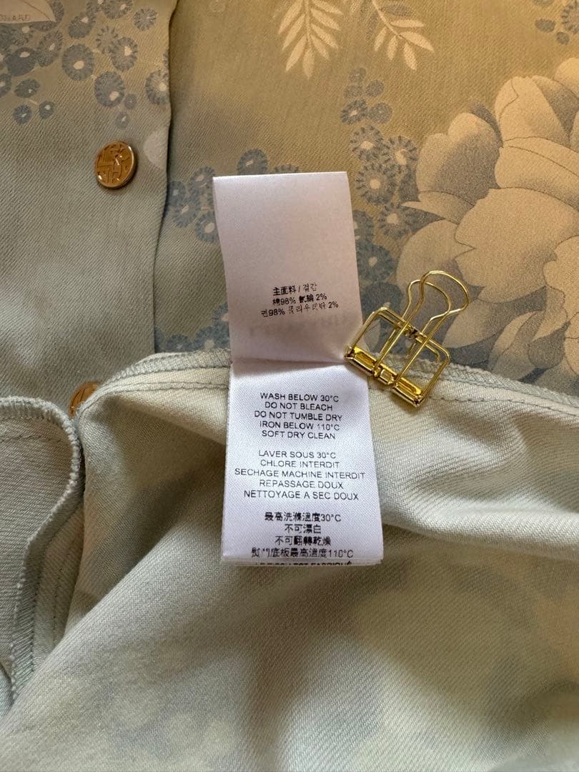 最終値レオナールパリ2024年ランウェイ高級ラインインポートコットンデニムワンピ