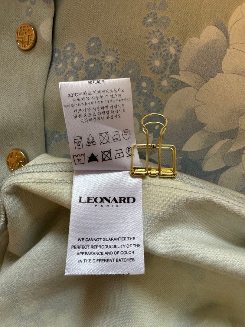 最終値レオナールパリ2024年ランウェイ高級ラインインポートコットンデニムワンピ