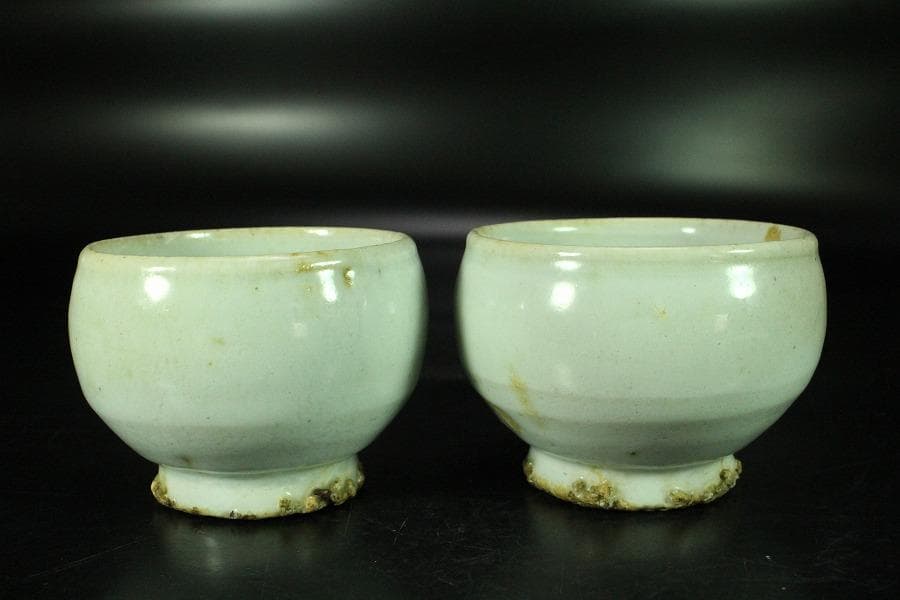 古美術 李朝 白磁 碗 一対 高麗(K-A637)