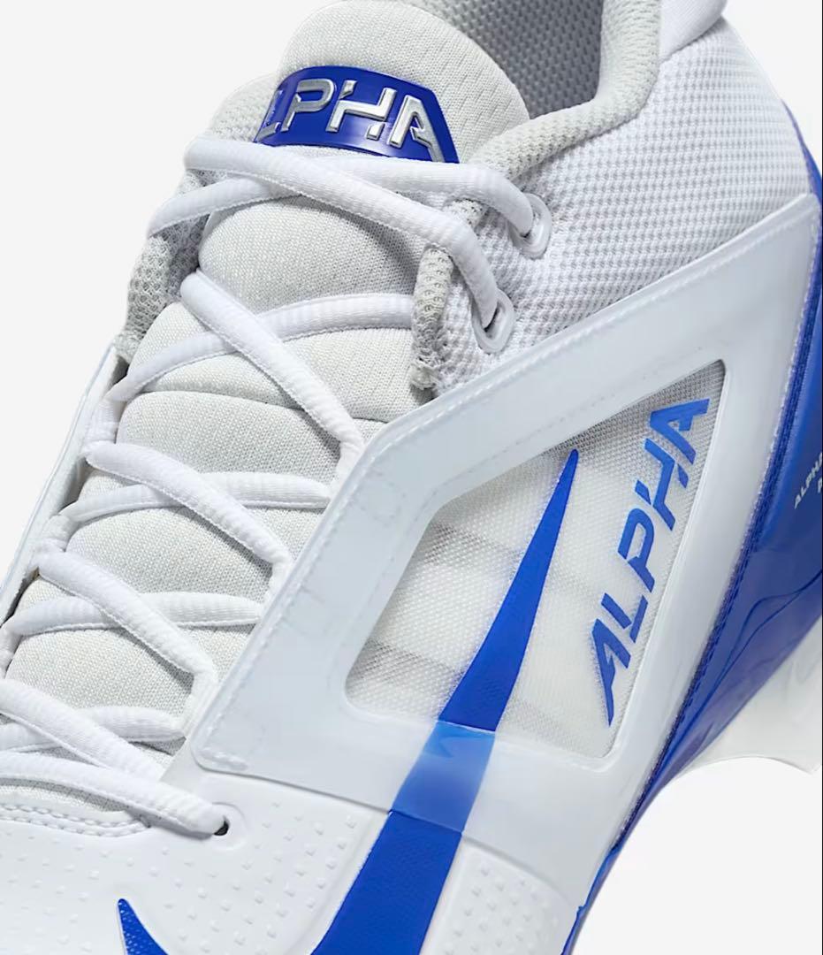 ナイキ 26.5 アルファメナス プロ アメフト スパイク シューズ 靴 白 青