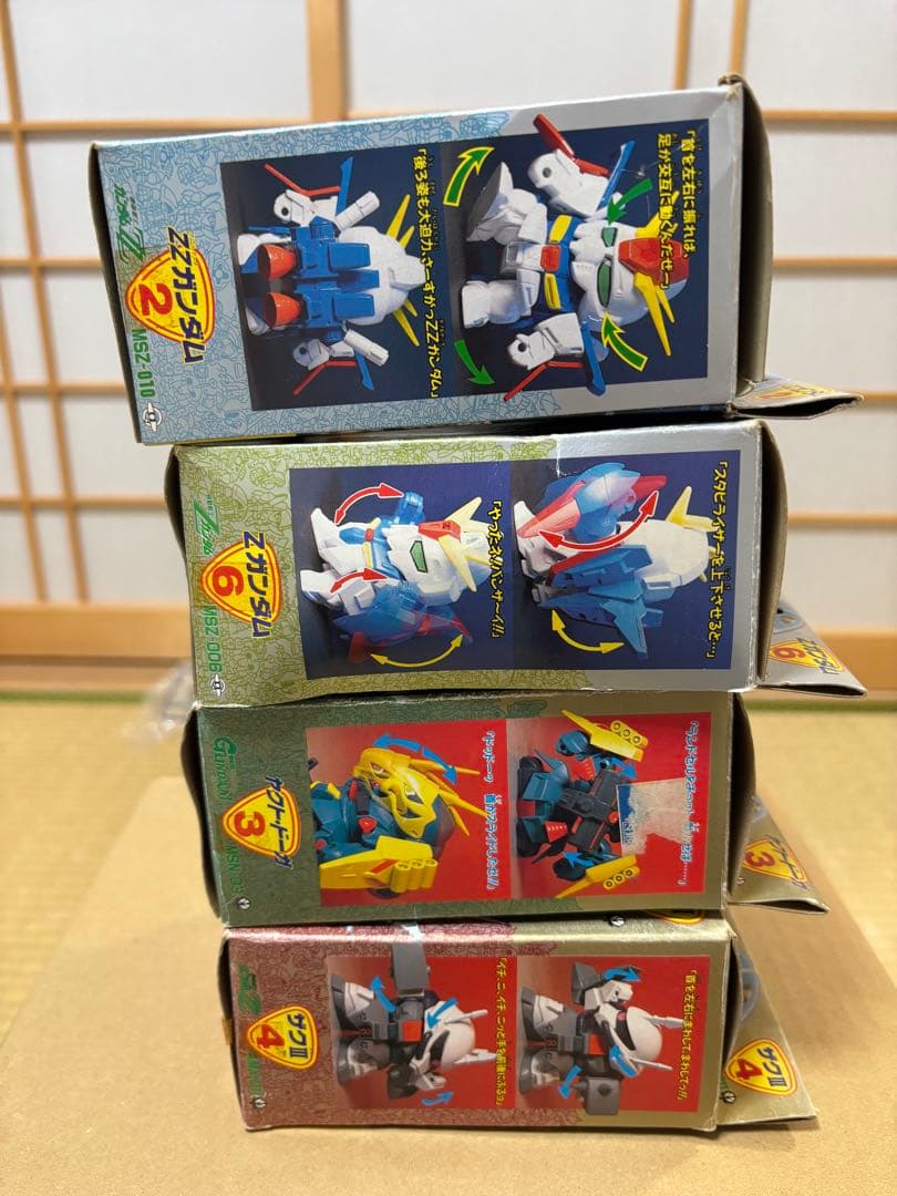 【当時物】元祖SDガンダム初期4体セットΖ／ZZ／ザクIII／ヤクト　箱・説あり