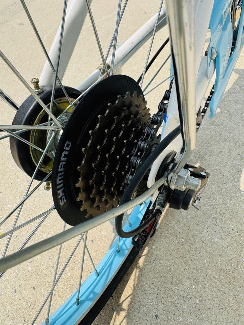 福岡発 20インチ 子供 自転車 水色 折り畳み 軽量 通学 通勤 家庭用 6段