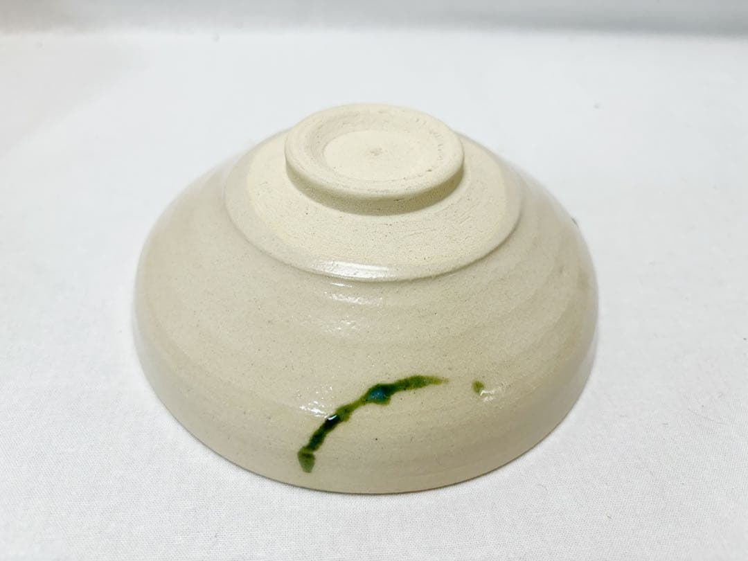 未使用 茶道具 川本了生作 弥七田織部 馬盥茶碗 陶印 煎茶道具 馬盥型 共箱