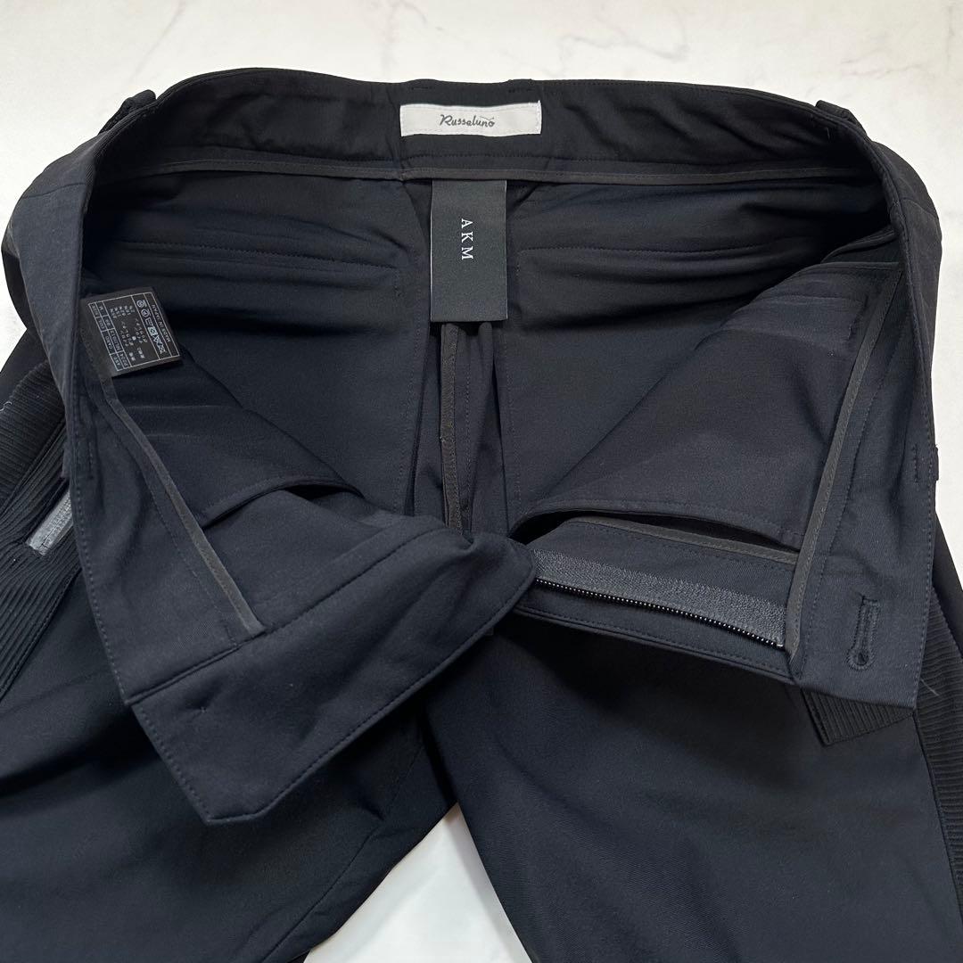 AKM × ラッセルノ Gストレッチパンツ メンズ ゴルフ 止水ジップ 黒 M