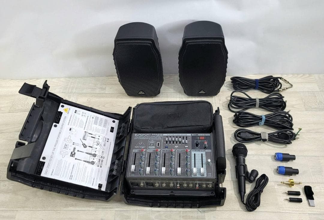 【美品】Behringer ポータブルPAシステム PPA200 FBQ機能搭載