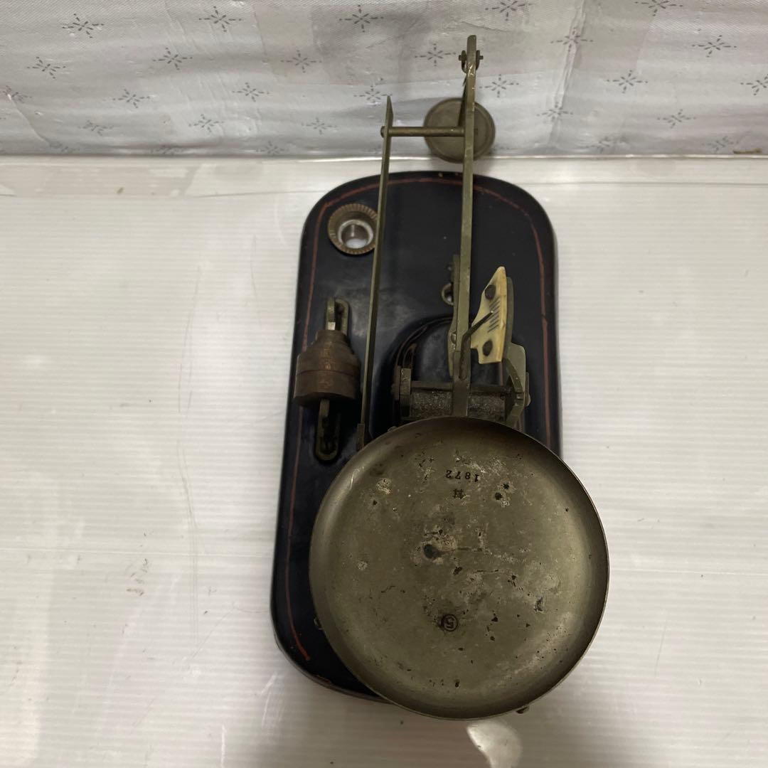 上皿天秤 はかり スケール 大阪 秤量 50匁 定錘 1872年製❓ 金属製