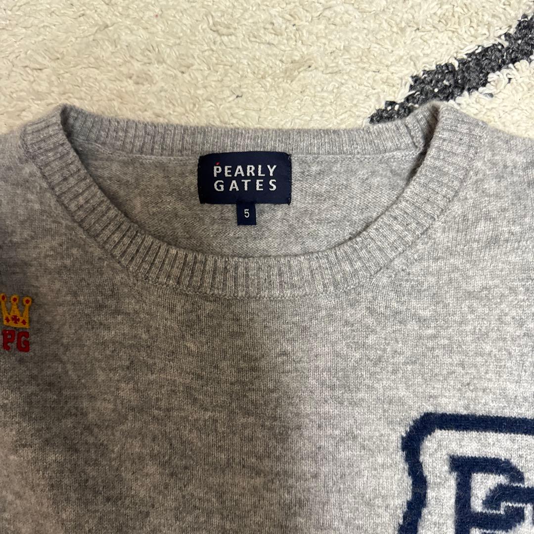 パーリーゲイツ　カシミヤニット　グレー　サイズ5