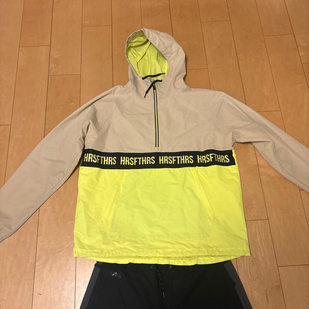 HRSFTHRS スノーボードウェア XL ベージュ/イエロ- 上下セット