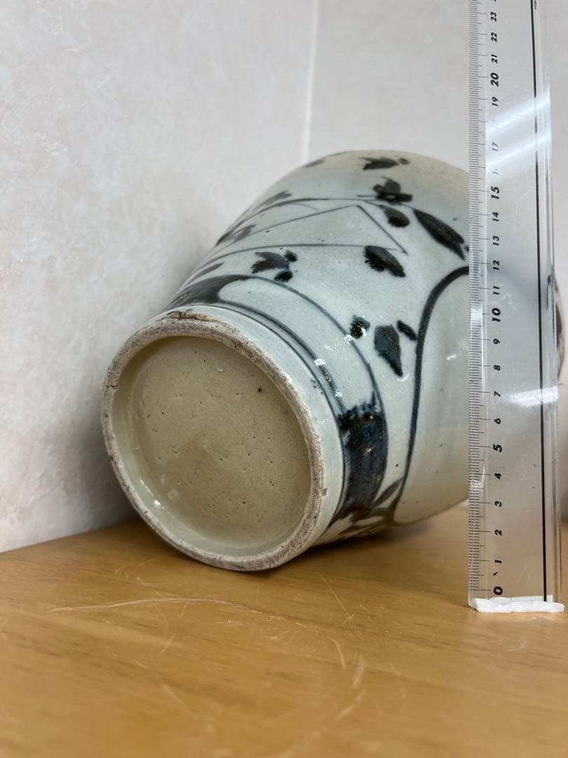 朝鮮李朝高麗青花りんご紋壷　古美術　唐物コレクション韓国骨董アンティーク江戸青磁