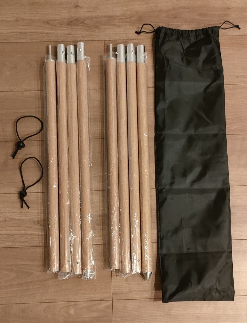 お買い得！新品！木目調アルミ製ポール（2組×2セット）