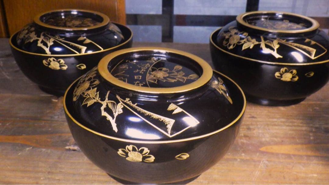 漆器 黒色 椀 5個セット