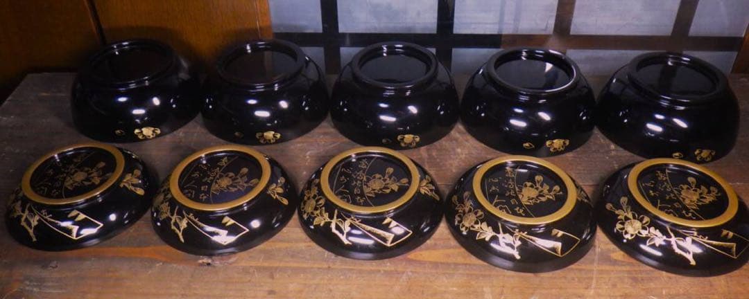 漆器 黒色 椀 5個セット