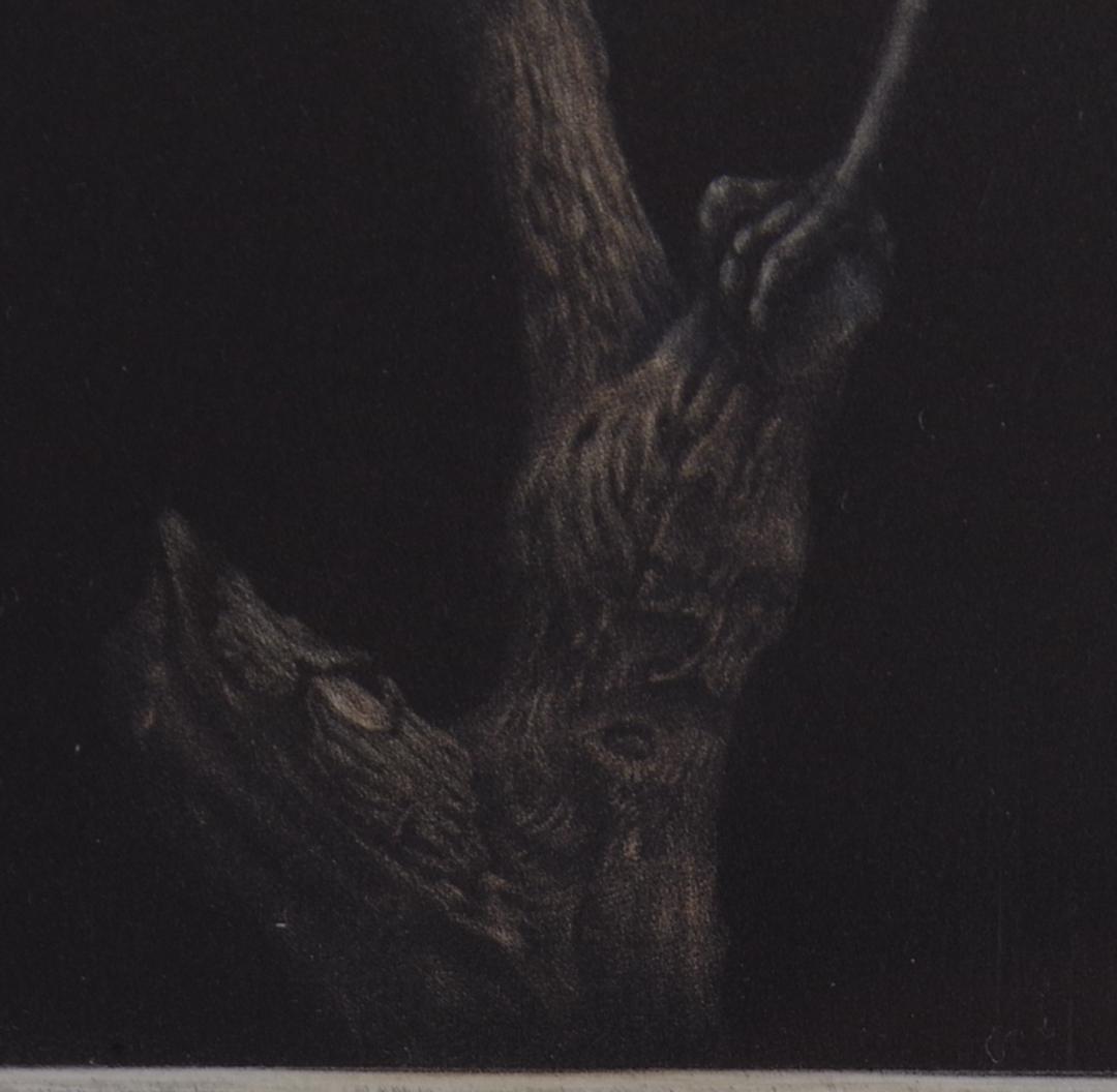 生田宏司　「若葉のころ　ヤマガラ」　　銅板画　２５×１４ｃｍ　真作　ｍｃ