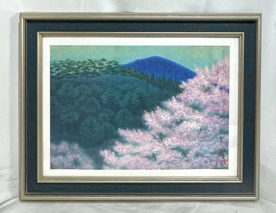 【新品】東山魁夷 『花薫る』複製画 　ポスター額付　日本画 風景画