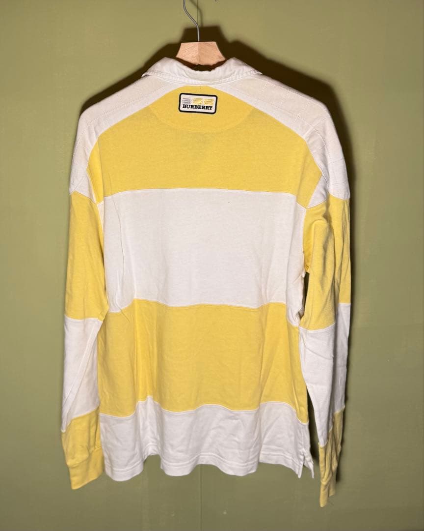 特価BURBERRY ラガーシャツ イエロー/ホワイト サイズ6