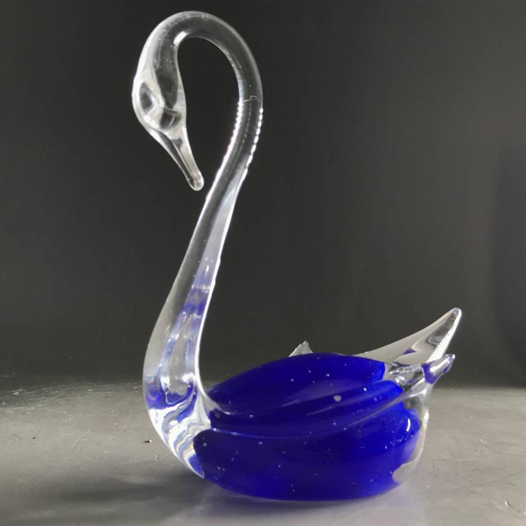 フィンランド 硝子 白鳥 スワン LASI KOSTAMO オブジェ 置物