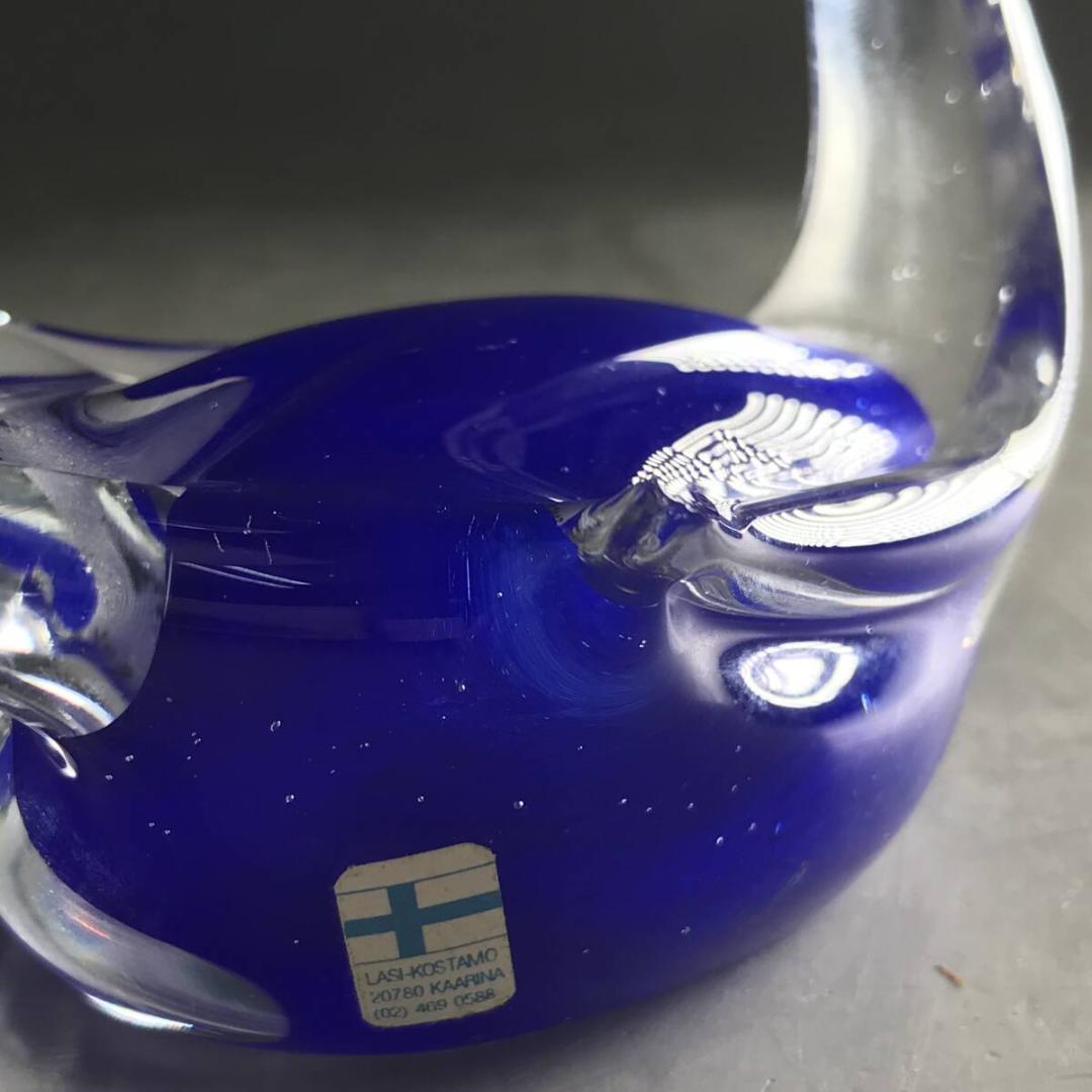 フィンランド 硝子 白鳥 スワン LASI KOSTAMO オブジェ 置物