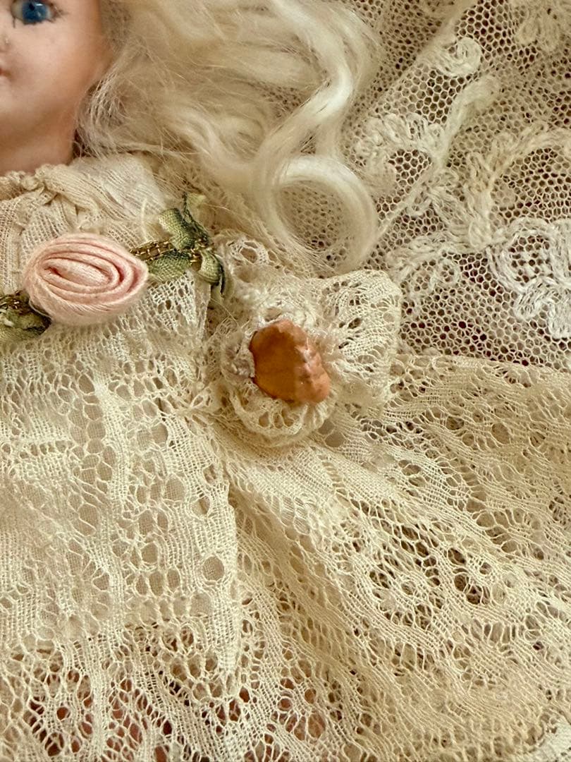 フランス　アンティーク　ユニフランスミニョネットドール1910年オリジナルドレス