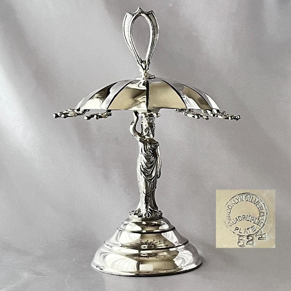 【BROOKLYN SILVER CO】 女神の掲げるスプーンホルダー 12本