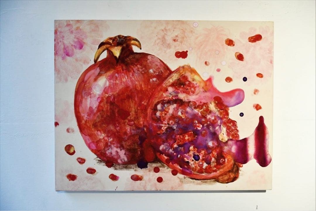 ザクロ 絵画 日本画 F6