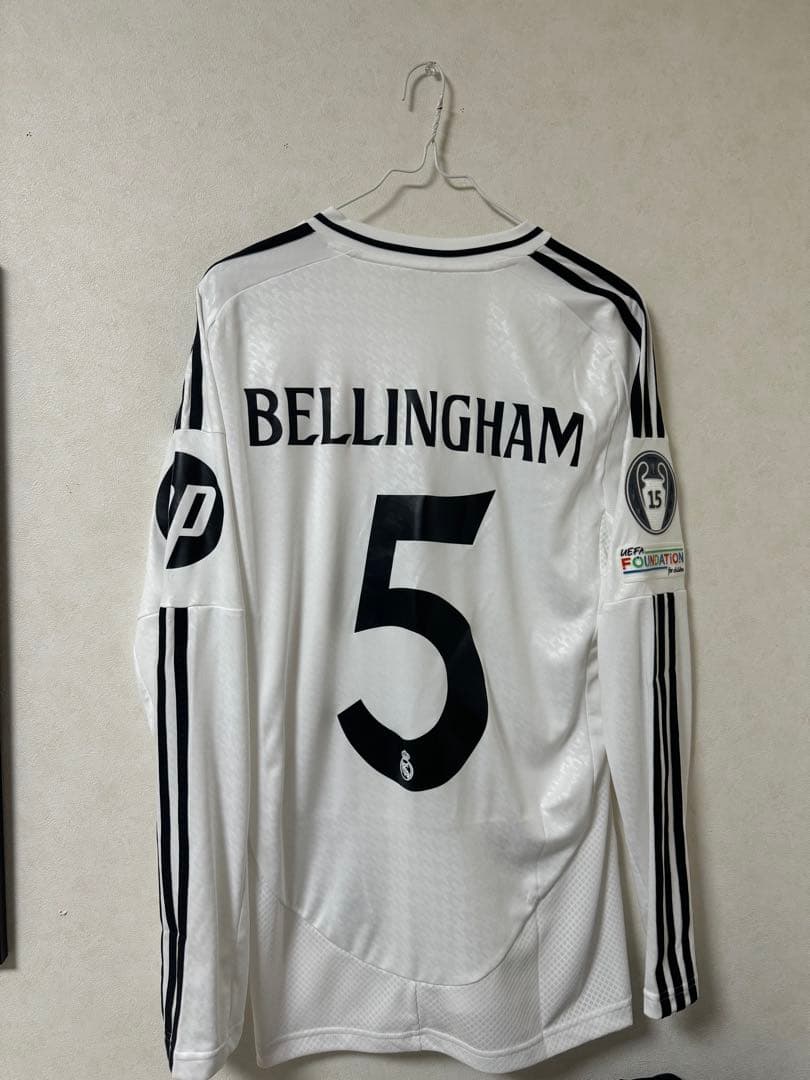 レアルマドリード24-25レプリカユニフォーム長袖　ジュードベリンガムLサイズ